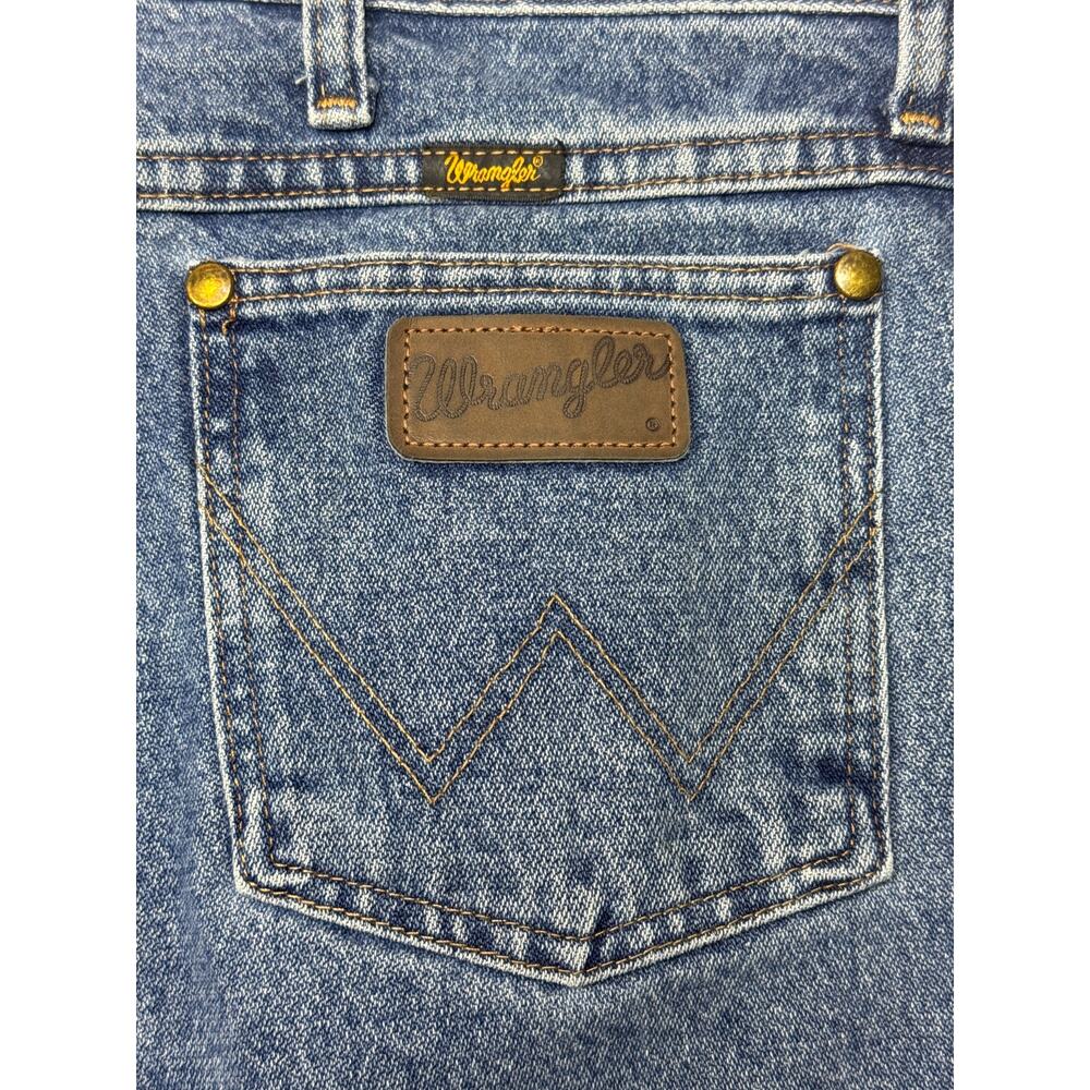 Wrangler 36MWZ Men's Slim Fit Blue Jeans - Size 38x30 (38x29.5) - Picture 3 of 5